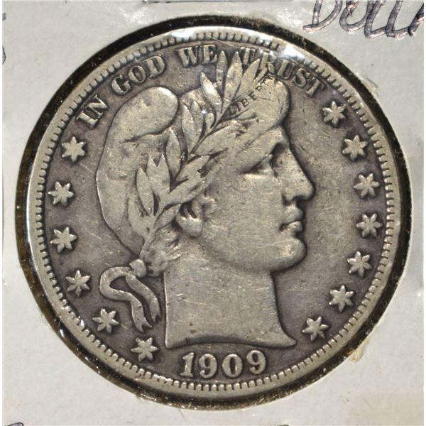 1909-S BARBER HALF DOLLAR XF