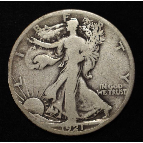 1921-S WALKING LIBERTY HALF DOLLAR VG