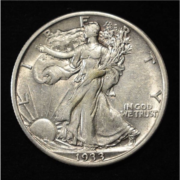 1933-S WALKING LIBERTY HALF DOLLAR AU