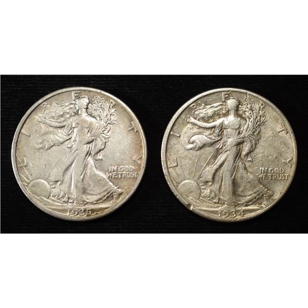 1934-D & 1935 WALKING LIBERTY HALF DOLLARS