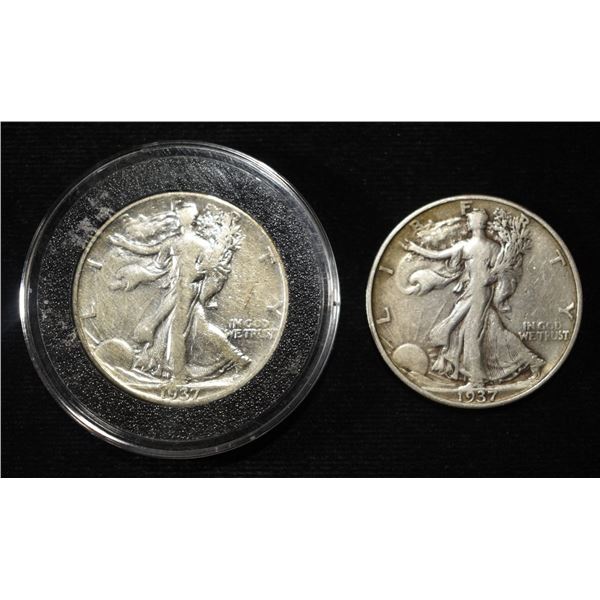 (2) 1937 WALKING LIBERTY HALF DOLLARS