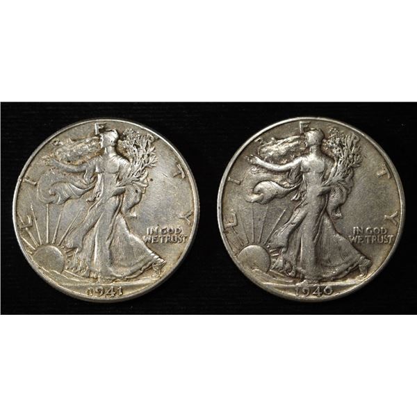 1940 & 1941 WALKING LIBERTY HALF DOLLARS