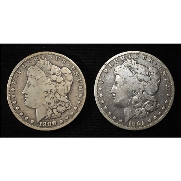 1900-S & 1901-S MORGAN DOLLARS