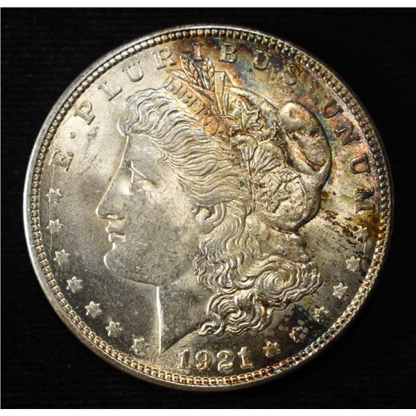 1921-D MORGAN DOLLAR BU TONED