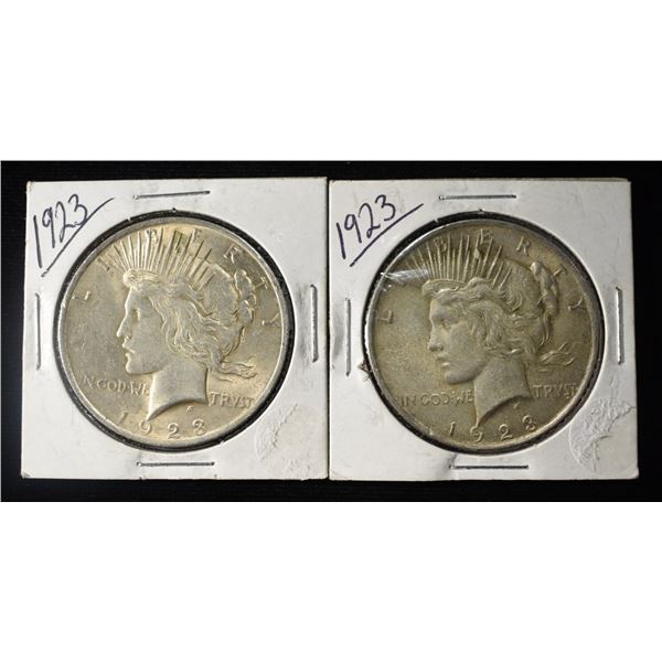 (2) 1923 PEACE DOLLAR BU