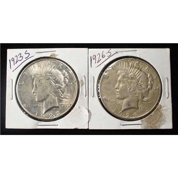 1923-S & 1926-S PEACE DOLLARS