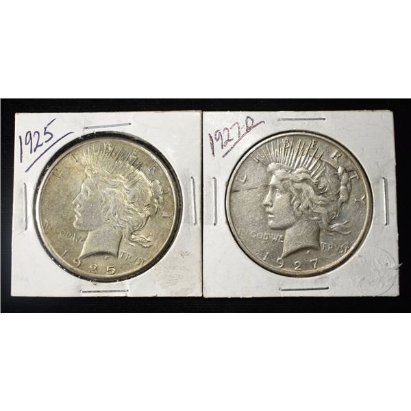 1925 & 1927-D PEACE DOLLARS