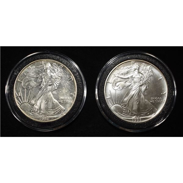 1993 & 1994  AMERICAN SILVER EAGLES