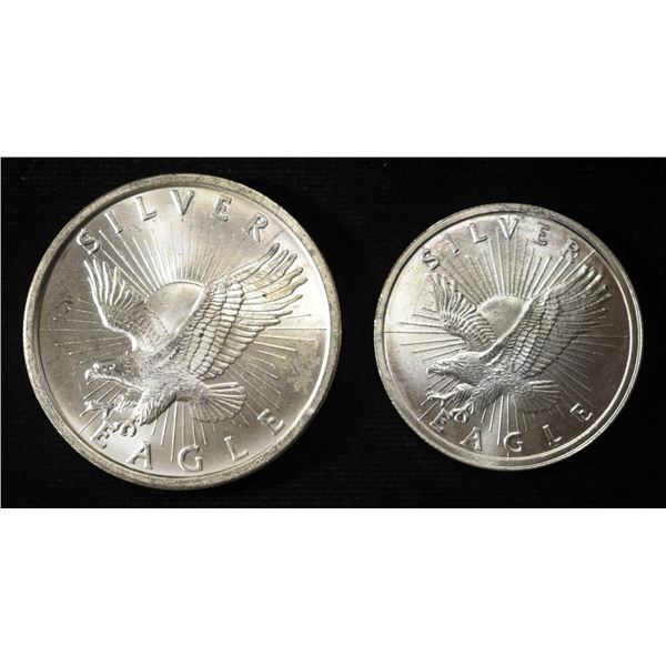 1 OZ & 0.5 OZ .999 SUNSHIINE MINTING SILVER ROUNDS