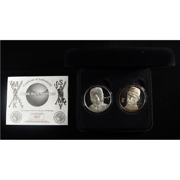 (2) HOME RUN HERO 1 OZ .999 SILVER ROUNDS