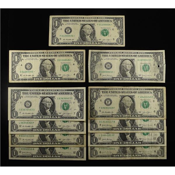 3 STAR NOTES & 8 WITH FANCY SERIAL NUMBER