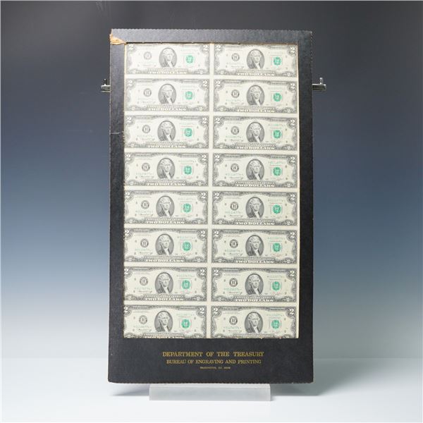 1976 Uncut-UNC U.S. Federal Reserve Two Dollars Star Notes, Treasury Dept.