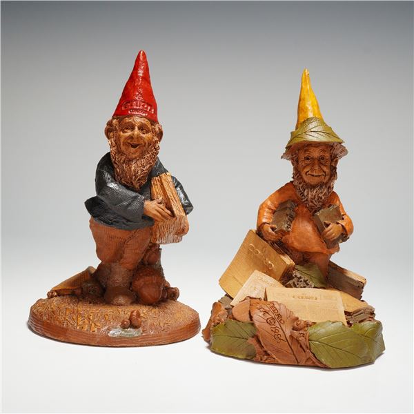 2pc Tom Clark Cairn Studio Gnome Figurines, Crowell and Pedro