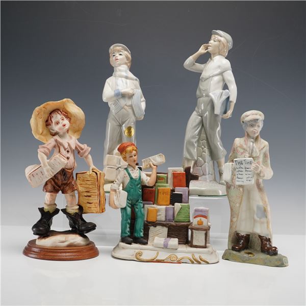 5pc Miquel Requena, Ingles, Price, and Sanbo Newspaper Boy Figurines