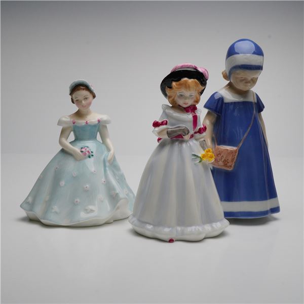 3pc Royal Doulton and Bing & Grondahl Porcelain Girl Figurines