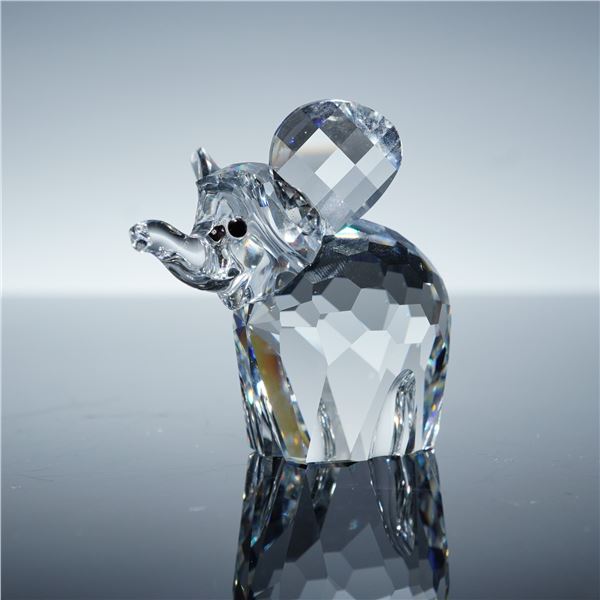 Swarovski Crystal Figurine, Elephant Large with Frosted Tail 015169