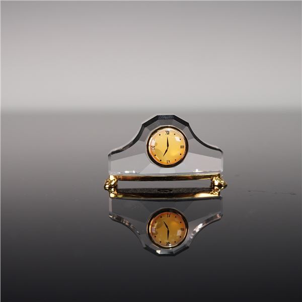 Swarovski Crystal Figurine, Mantle Clock Gold