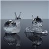 Image 1 : 2pc Swarovski Crystal Figurines, Snail On a Vine Leaf & Snail