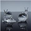 Image 2 : 2pc Swarovski Crystal Figurines, Snail On a Vine Leaf & Snail