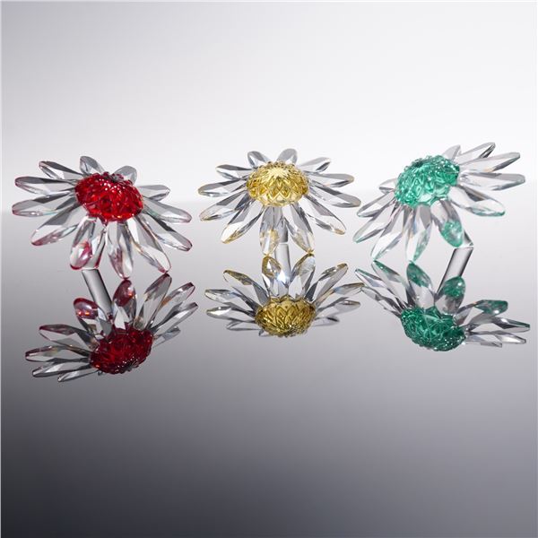 3pc Swarovski Crystal SCS Marguerite Figurines 1999-2001