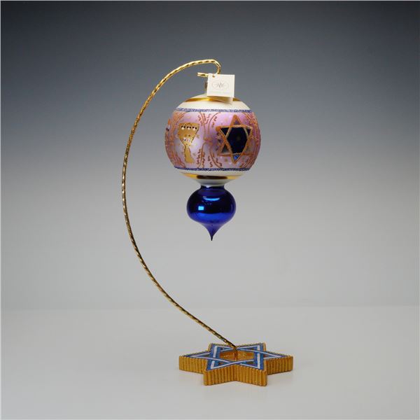 Christopher Radko Hanukkah Judaica Ornament with Star of David Stand