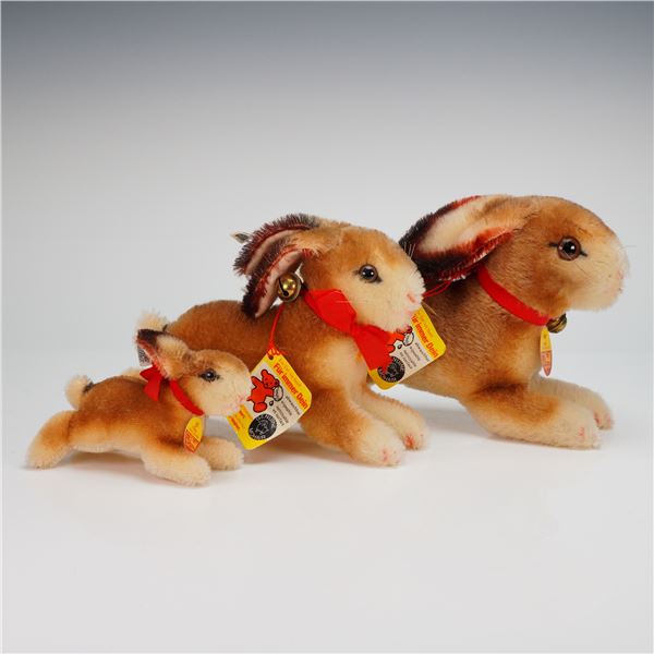 3pc Steiff Stuffed Animals, Collector's Edition Hoppy Rabbits