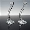 Image 1 : Pair of Josef Riedel Crystal Candleholders, Duetto