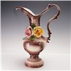 Image 1 : Capodimonte Pitcher with Pink and Yellow Roses
