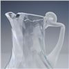 Image 3 : 2pc Clear and Frosted Art Glass Creamer and Lidded Sugar Set