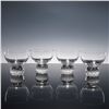 Image 1 : 4pc Art Glass Cups with Controlled Bubble Bases