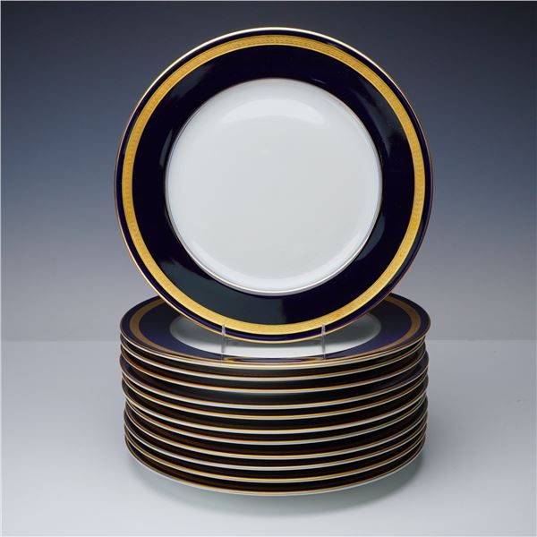 12pc Rosenthal Porcelain Dinner Plates, Eminence Cobalt Blue