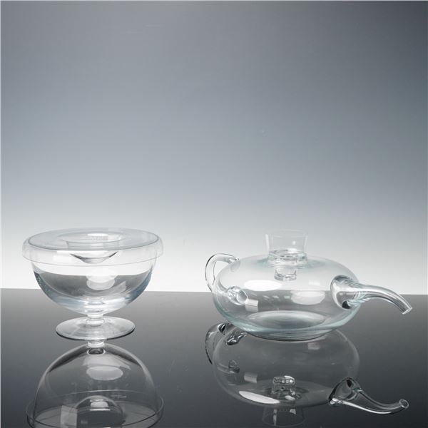 2pc Krosno Wine Enthusiasts Glass Wine Aerator and Covered Bowl