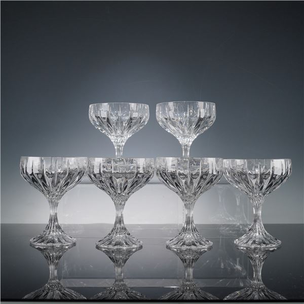 6pc Mikasa Park Lane Crystal Champagne Glasses