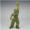 Image 1 : Carved Green Stone Chinese Cultural Revolution Worker Figurine