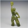 Image 2 : Carved Green Stone Chinese Cultural Revolution Worker Figurine