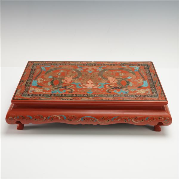 Chinese Lacquer Dragon Low Table