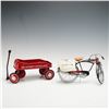 Image 2 : 2pc The Saturday Evening Post Wagon and Bicycle with Newspapers Toys