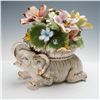 Image 1 : Capodimonte Porcelain Elephant with Flowers Sculpture