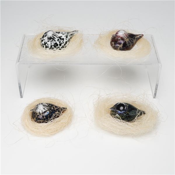 4pc Iittala Oiva Toikka Glass Birds