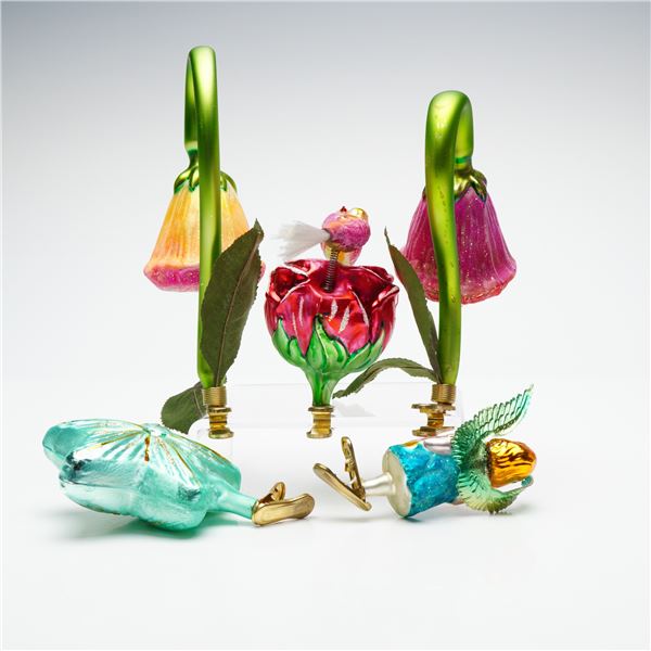 5pc Christopher Radko Christmas Tree Ornaments