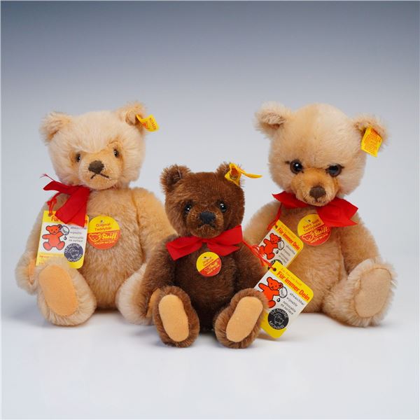 3pc Steiff Stuffed Mohair Bears