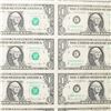 Image 3 : 1981 Uncut-UNC U.S. Federal Reserve One Dollar Notes, Dept. of Treasury
