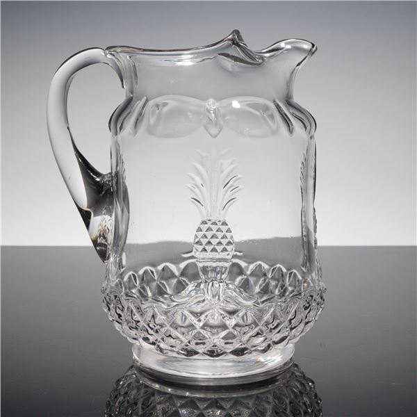 Heisey Crystal Ice Lip Pitcher, Plantation Pressed