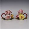 Image 2 : 2pc Capodimonte Porcelain Candleholders