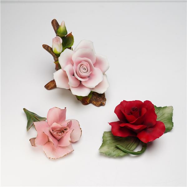 3pc Albertini Collection Capodimonte & Andrea By Sadek Roses