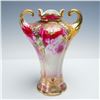 Image 1 : Maple Leaf Nippon Double-Handle Porcelain Floral Vase
