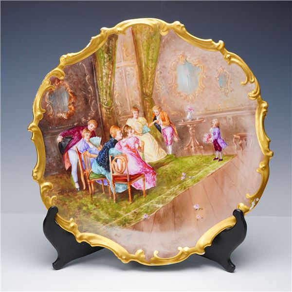 Dubois Limoges Porcelain Courtship Motif Charger