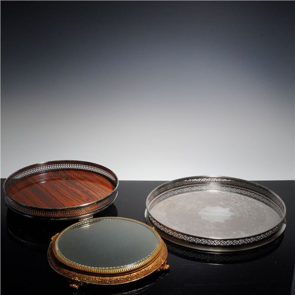 3pc Sheffield Silver, Van Bergh, and Italian Silver Plated Tray and Base