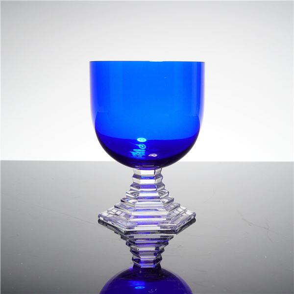 Baccarat Crystal Cobalt Blue Water Goblet, Orsay
