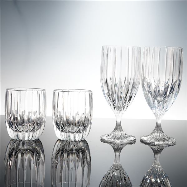 4pc Mikasa Crystal Double Old Fashioned & Ice Tea glasses, Park Lane